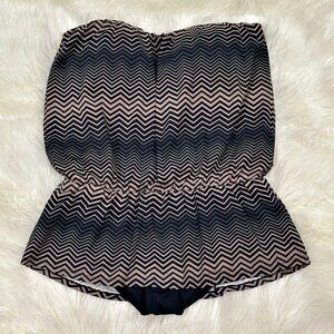 Jones New York Strapless One Piece Tummy Smoother Skirted Swimsuit Size 16